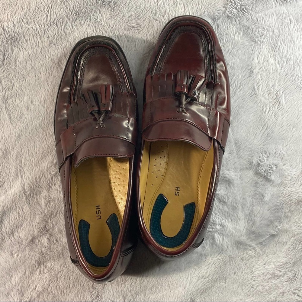 Nun Bush leather tassel loafers burgundy Sz 9.5